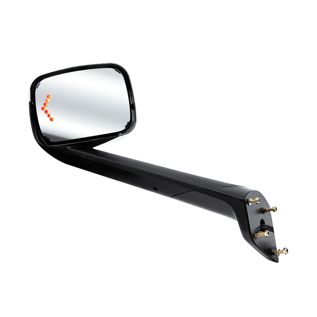 Hood Mirror Assembly W/LED Lights On Mirror Cover &amp; Glass For 2018-2025 Cascadia - Heated/Driver