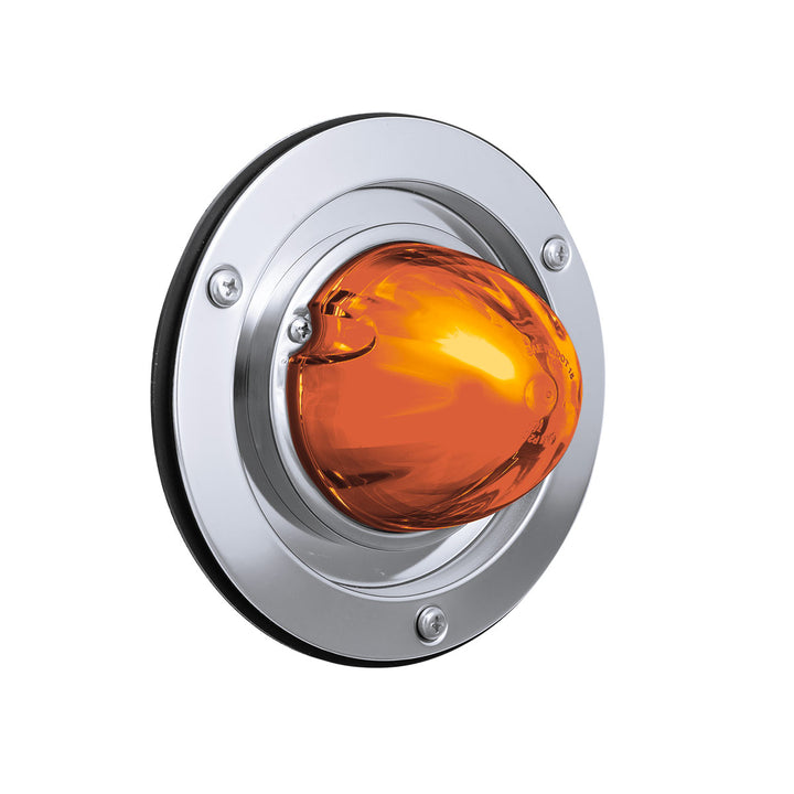 9 LED Dual Function GloLight Watermelon Sleeper Bunk Kit With 304 Stainless Steel Bezel - Amber LED/Amber Lens
