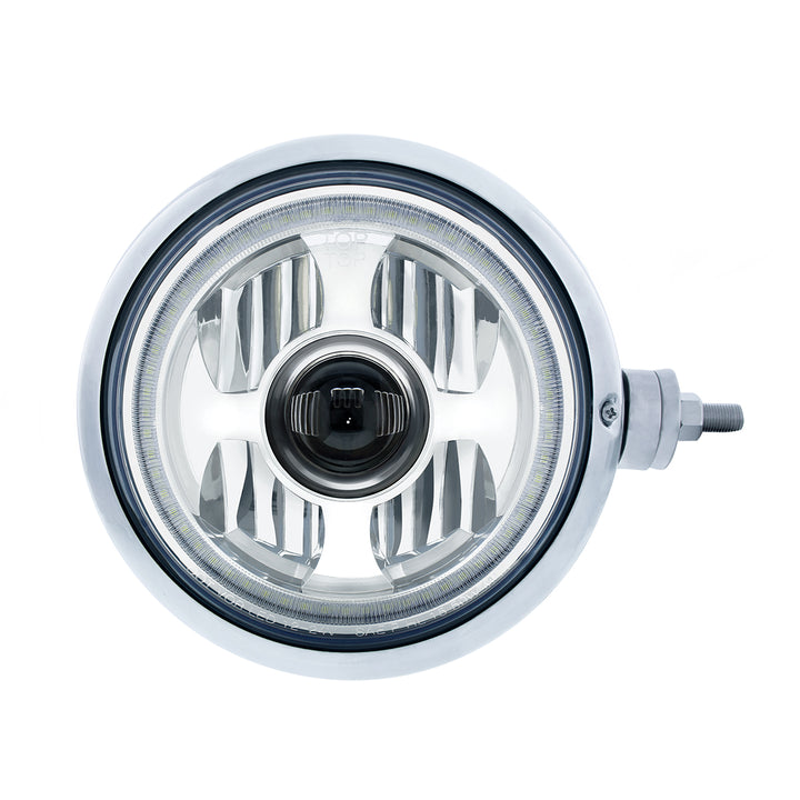 Stainless Steel Guide 682-C Style Headlight Assembly W/LED Headlight &amp; Dual Color Position Light - R/H (Horizontal Mount)