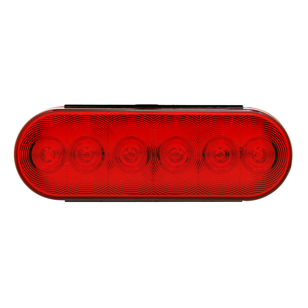 6 LED Oval Light (Stop, Turn &amp; Tail) - Red LED/Red Lens (Bulk)