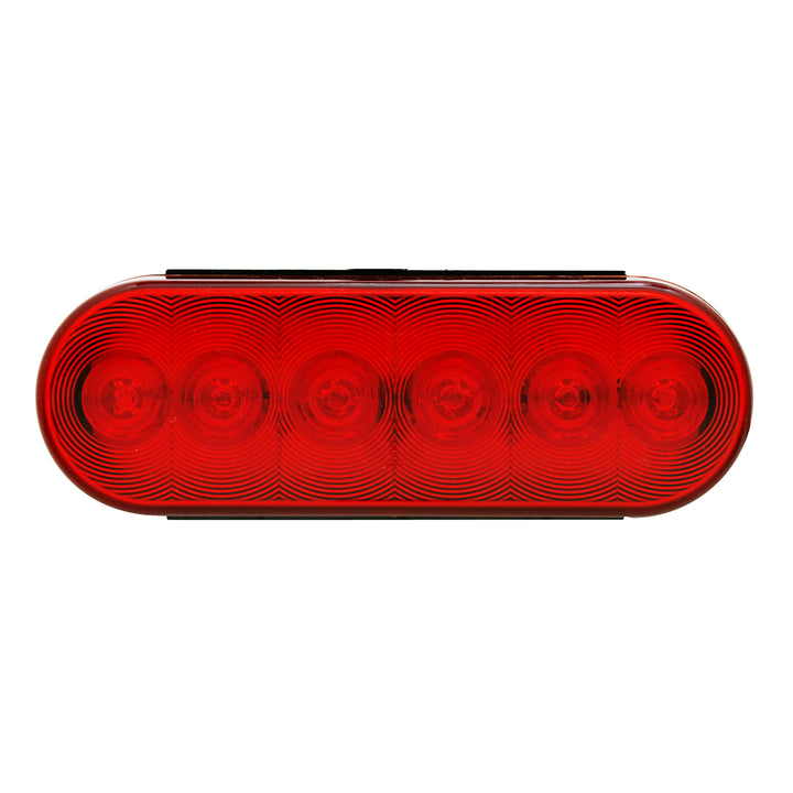 6 LED Oval Light (Stop, Turn &amp; Tail) - Red LED/Red Lens (Bulk)
