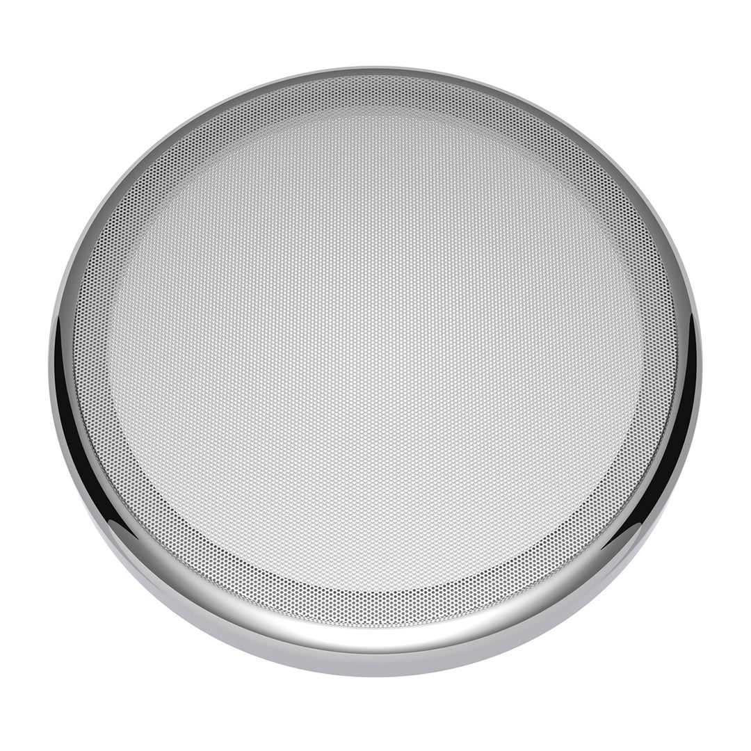 Chrome 7 - ¼" Round Speaker Cover For Peterbilt 389 (2008+), 388 (2008-2014), 379/378/335/330 (1995-2000), Snap-On