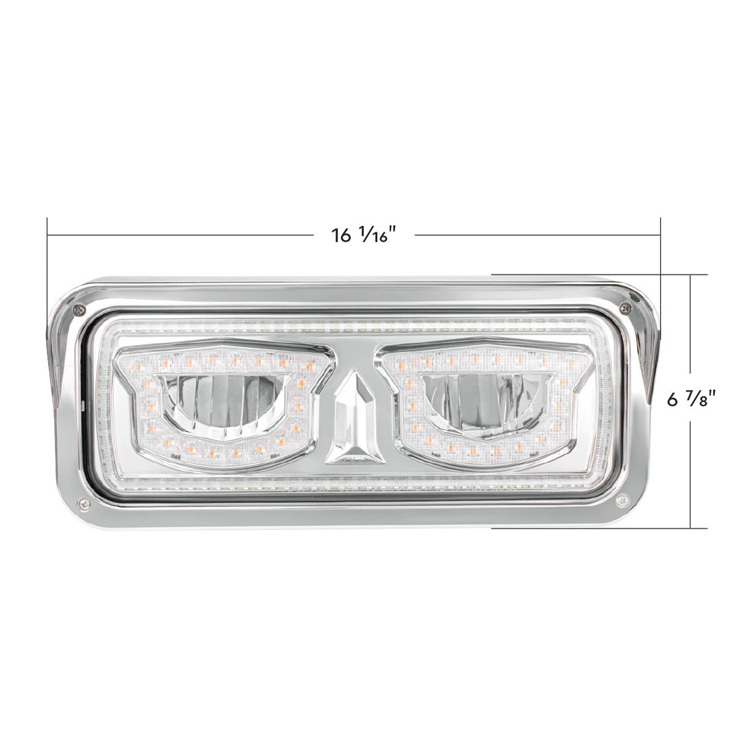 High Power Chrome LED Headlight With Turn Signal And Position Light - Driver