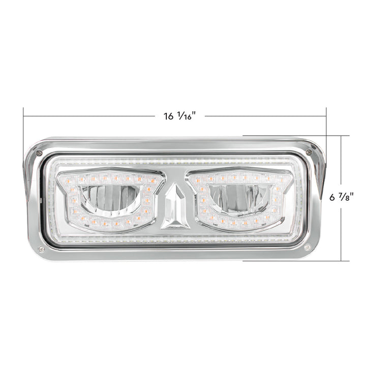 High Power Chrome LED Headlight With Turn Signal And Position Light - Driver