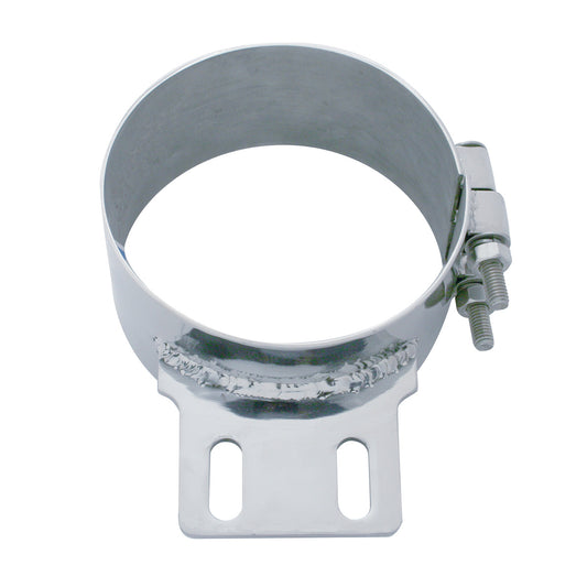 6" Stainless Butt Joint Exhaust Clamp - Straight Bracket