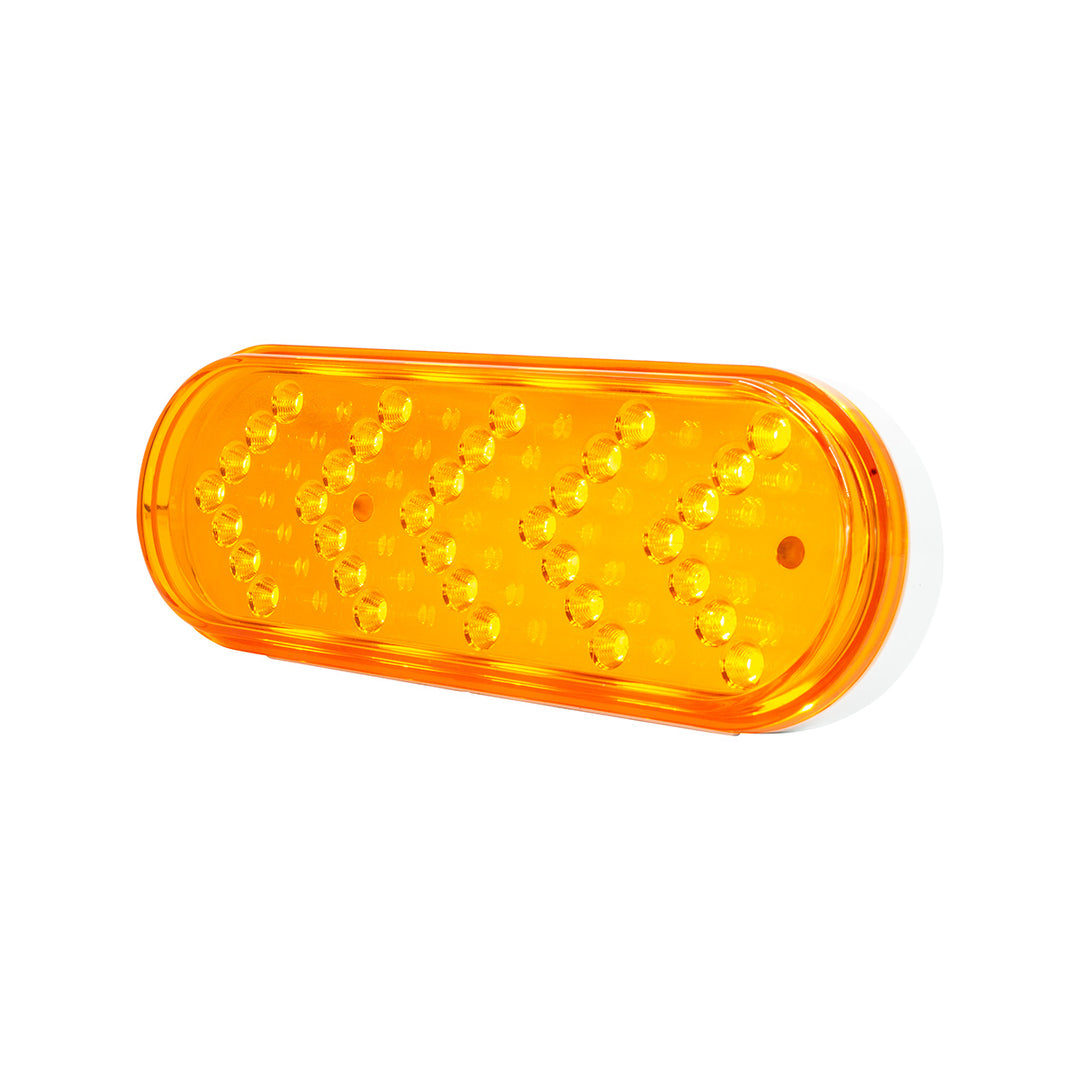 35 LED 6" Reflector Oval Sequential Turn Signal Light - Amber LED/Amber Lens (Bulk)