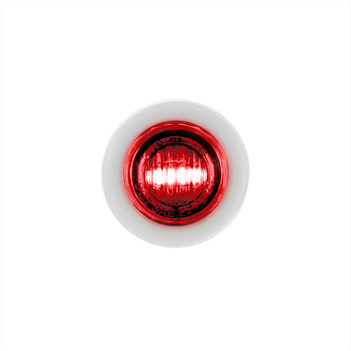 2 LED 3/4" Mini Dual Function Double Fury Light (Clearance/Marker) - Amber &amp; Red LED/Clear Lens