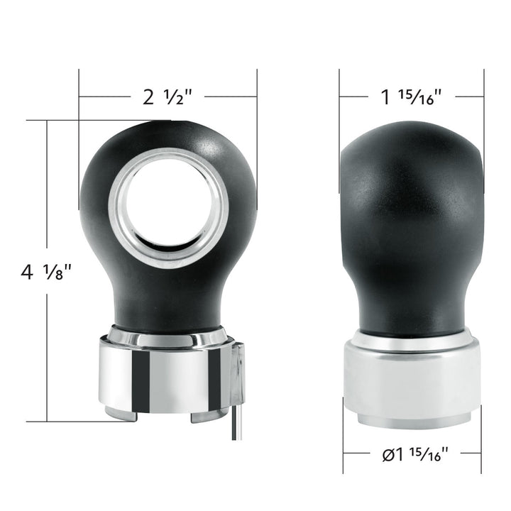 Thread-On Matte Black Charlotte Style Gearshift Knob With LED 9/10 Speed Adapter - Blue LED