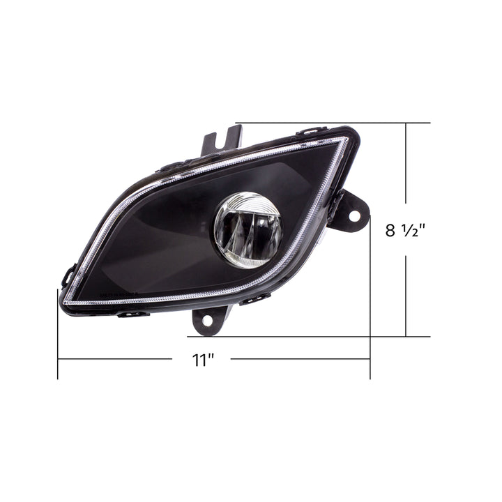 Black High Power LED Fog Light For 2018-2024 Freightliner Cascadia - Driver