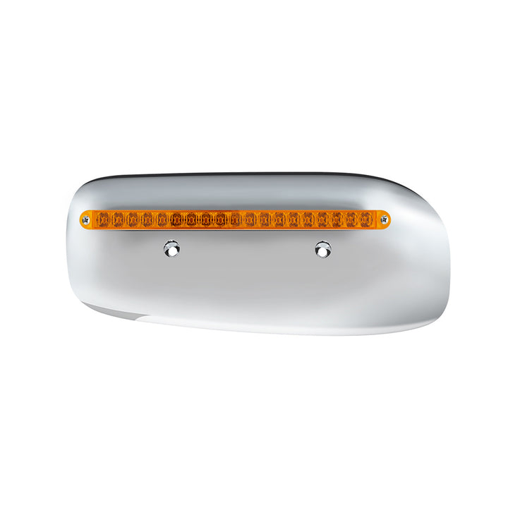 19 LED Rear Headlight Housing Cover For 2008-2023 Peterbilt 389 (Driver) - Amber LED/Lens