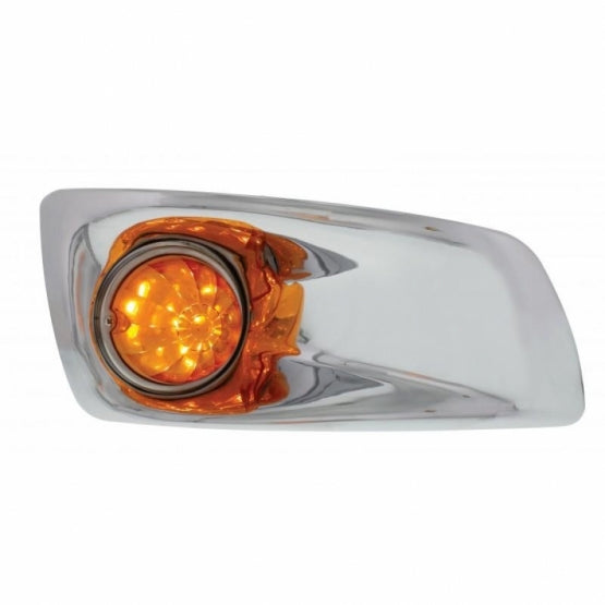 Fog Light Cover With 17 LED Watermelon Light For 2007-17 KW T660 - Passenger - Amber LED/ Amber Lens