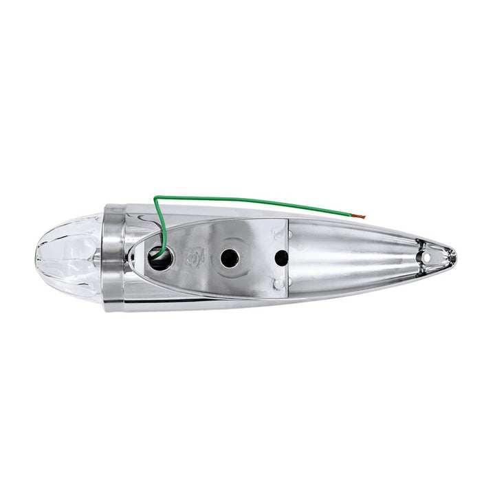 Chrome Die Cast Torpedo Cab Light With Watermelon Glass Lens &amp; 1156 Bulb - Clear