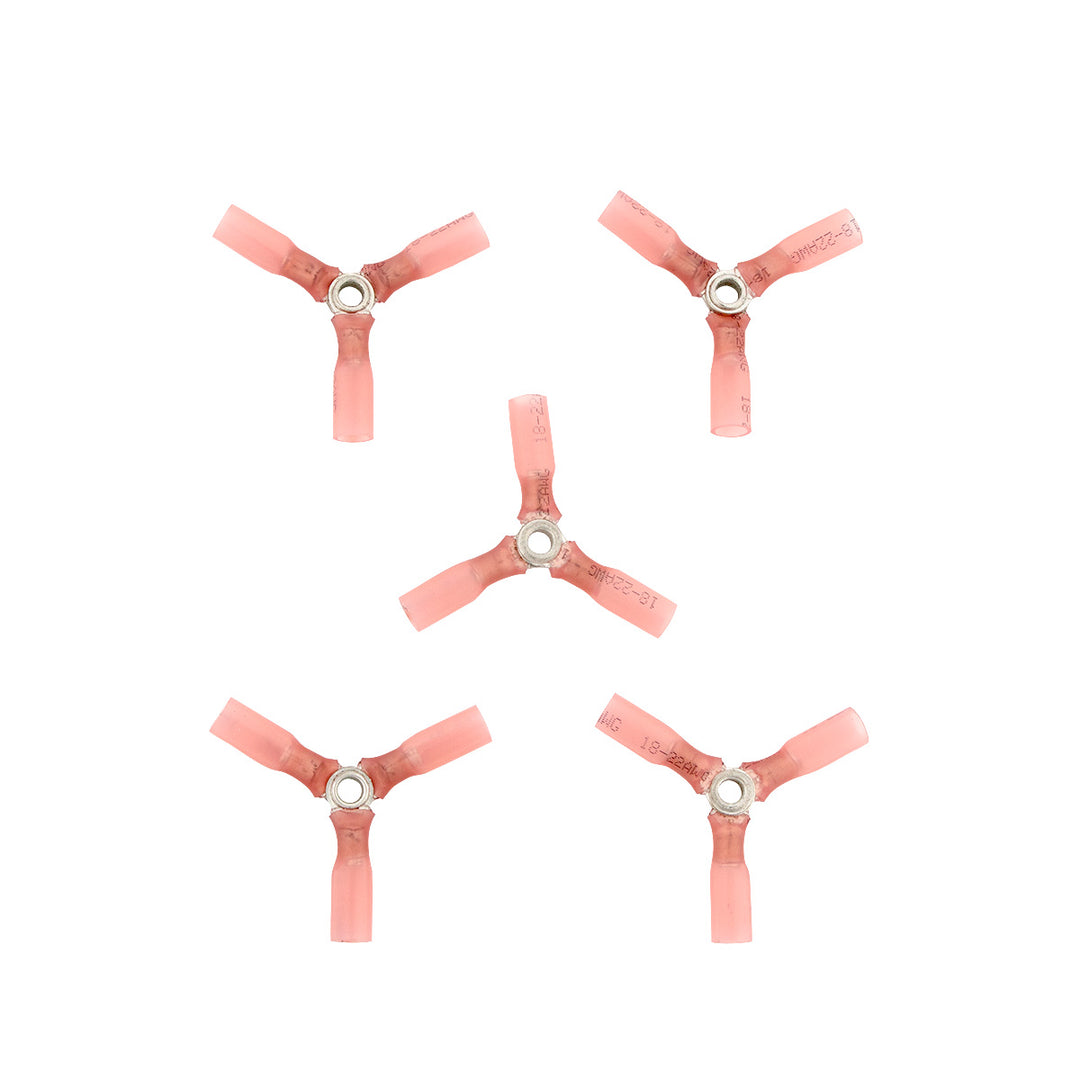 22-18 AWG 3 - Way (Y) CS Heat Shrink Connector - Red (5-Pack)