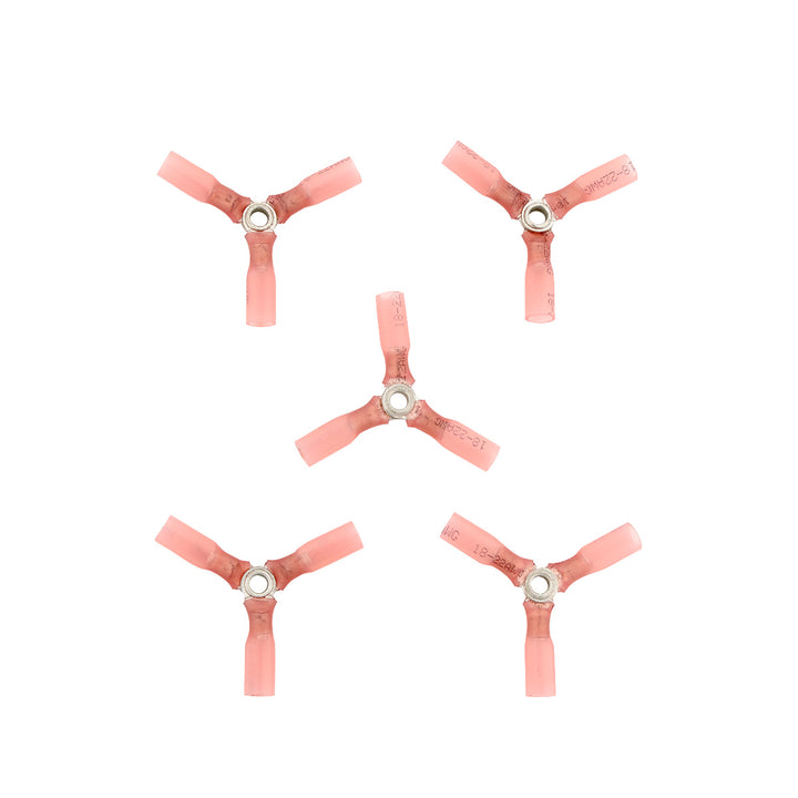 22-18 AWG 3 - Way (Y) CS Heat Shrink Connector - Red (5-Pack)