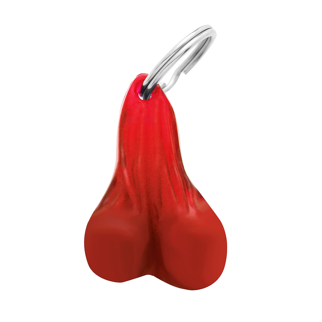 2-1/2" Small Plastic Low - Hanging Balls Novelty Keychain - Red (Bulk)