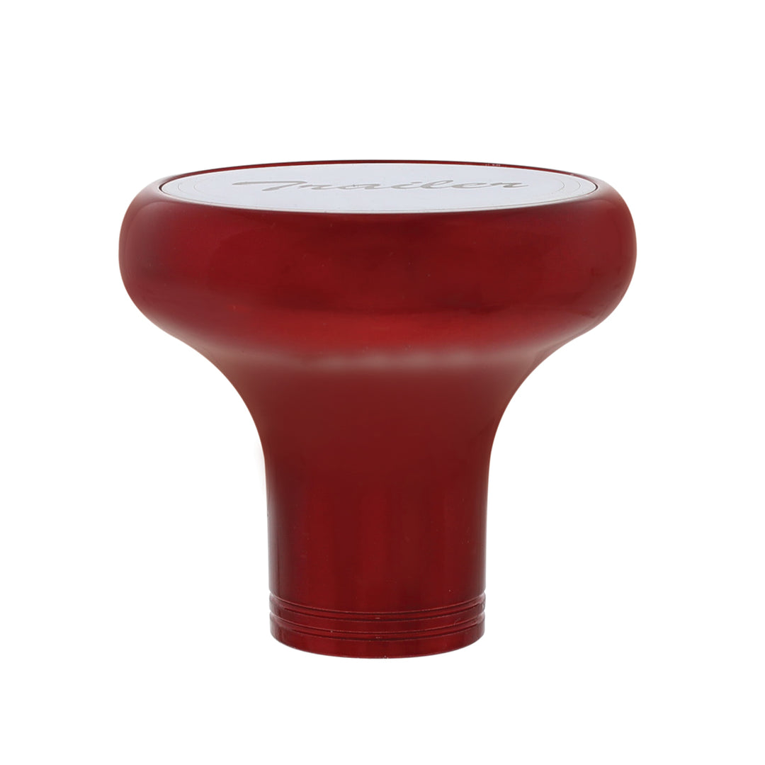 Deluxe Aluminum Screw-On Air Valve Knob With Stainless Trailer Plaque - Candy Red