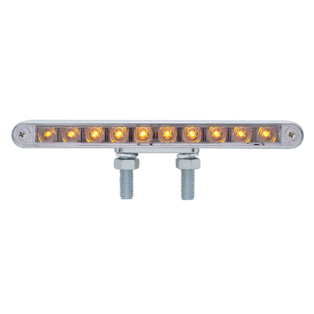 20 LED 9" Double Face Light Bar - Amber &amp; Red LED/Clear Lens