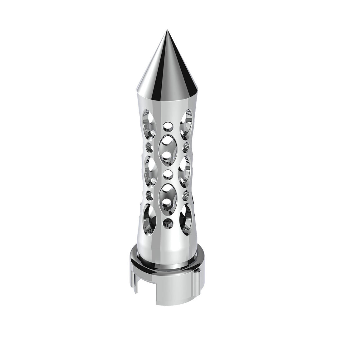 Thread-On Daytona Style Spike Gearshift Knob With LED 13/15/18 Speed Adapter - Chrome/White LED
