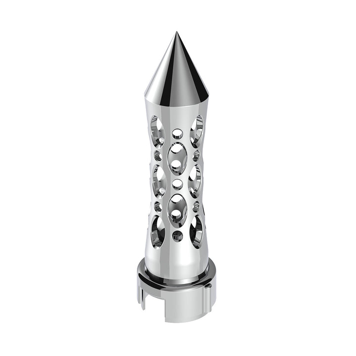 Thread-On Daytona Style Spike Gearshift Knob With LED 13/15/18 Speed Adapter - Chrome/White LED