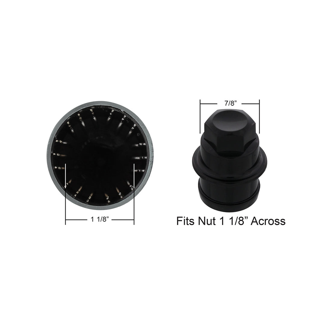 Chrome Spike Hubcap Nut Cover For 1999-2018 Chevy &amp; GMC Full Size Truck - Push-On (Bulk)