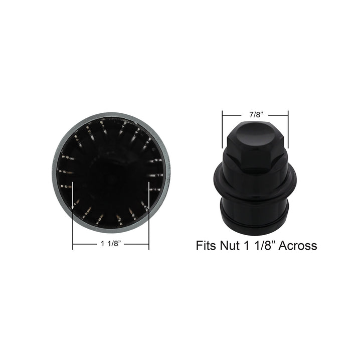 Chrome Spike Hubcap Nut Cover For 1999-2018 Chevy &amp; GMC Full Size Truck - Push-On (Bulk)