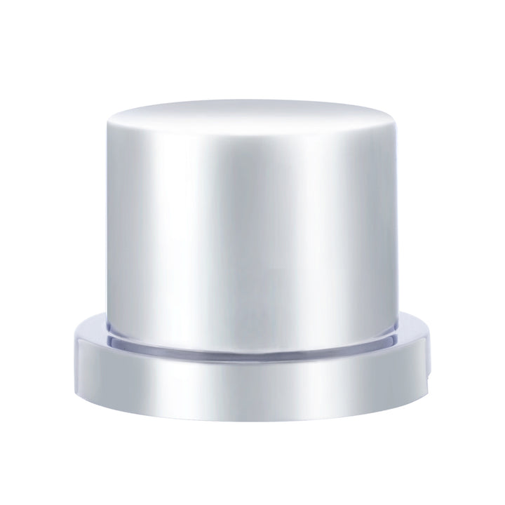 11/16" x 15/16" Chrome Plastic Flat Top Nut Covers - Push-On (10-Pack)