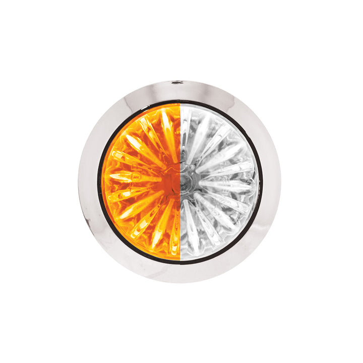 4 LED 1-1/8" Watermelon Double Fury Light With Clear Lens (Clearance/Marker) - Amber &amp; White LED