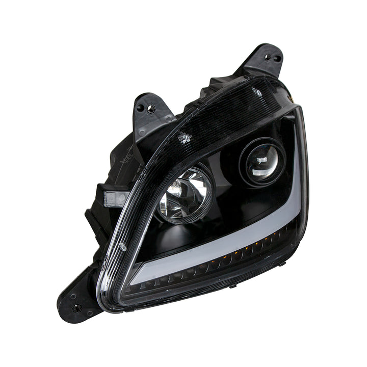 Black Projection Headlight With LED Position &amp; Signal For 2012-2021 Peterbilt 579 - Driver
