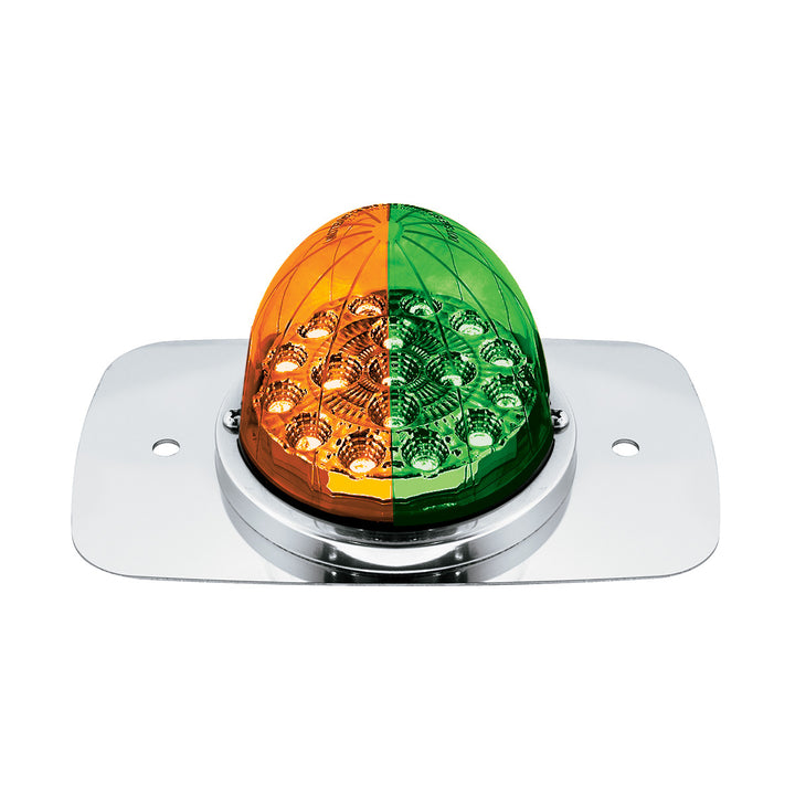 304 Stainless Steel Turn Signal Light Kit W/ 17 LED Double Fury Watermelon For 2008-2017 FL Cascadia - Amber &amp; Green LED
