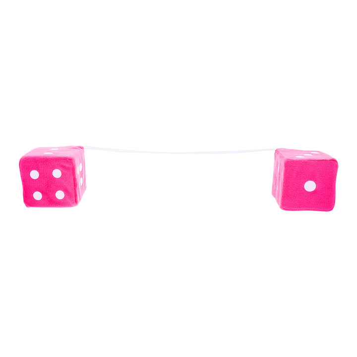 3" x 3" Classic Fuzzy Dice, Pink (Pair)