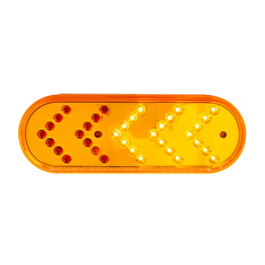 35 LED 6" Reflector Oval Sequential Turn Signal Light - Amber LED/Amber Lens (Bulk)