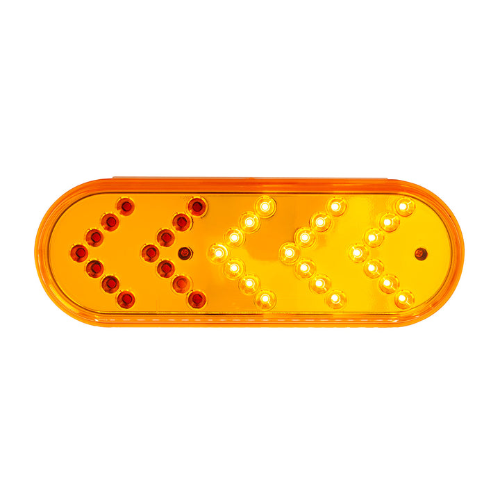 35 LED 6" Reflector Oval Sequential Turn Signal Light - Amber LED/Amber Lens (Bulk)