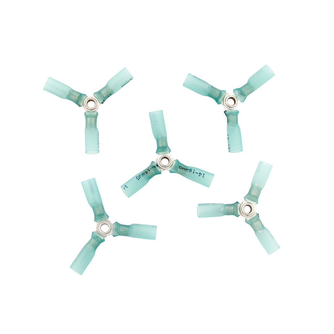 16-14 AWG 3 - Way (Y) CS Heat Shrink Connector - Blue (5-Pack)