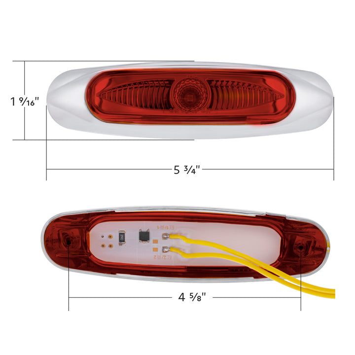 5-3/4" Wide 3 LED ViperEye Light (Clearance/Marker) - Red LED/Red Lens