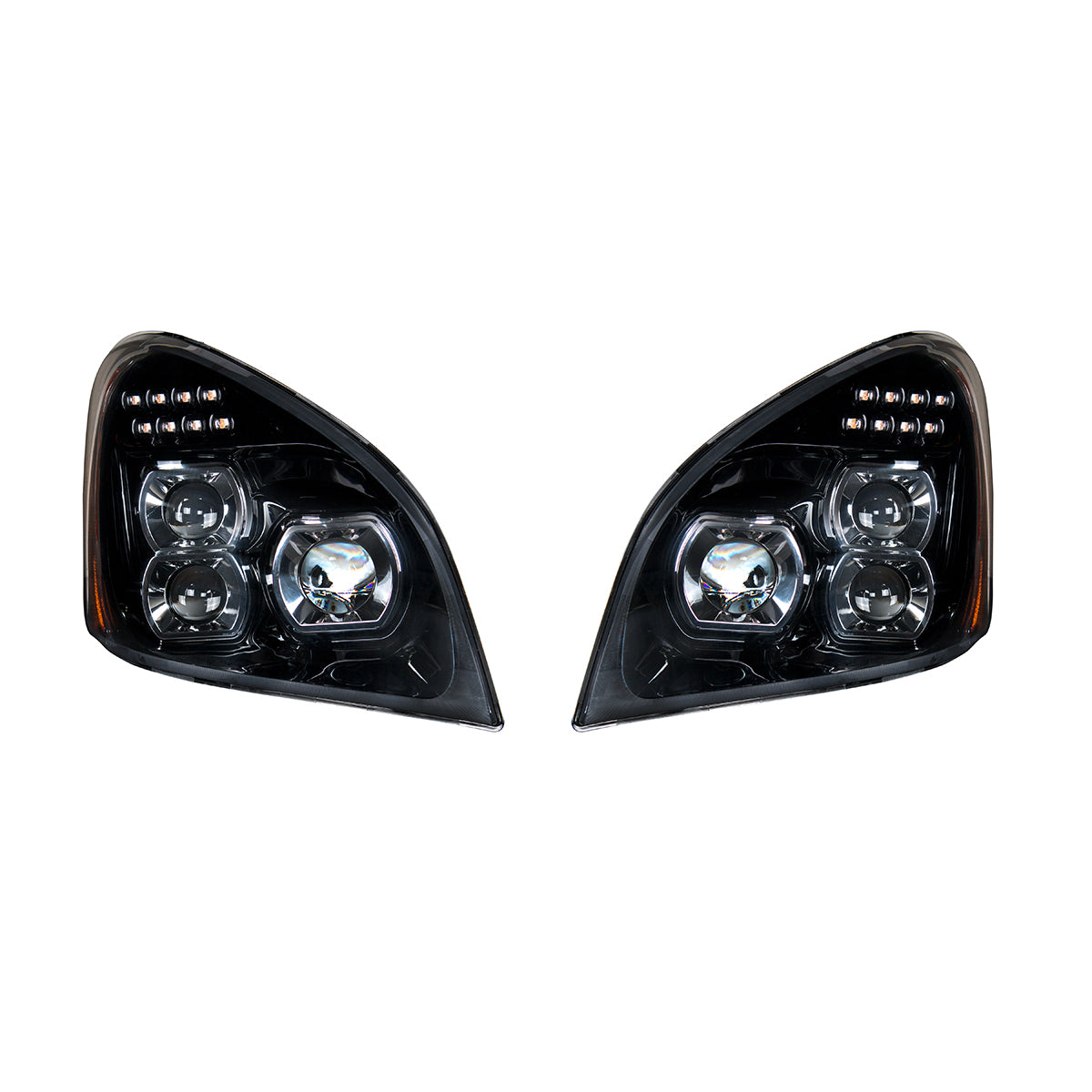 "Blackout" LED Headlight Set For 2008-2017 Freightliner Cascadia (Pair)