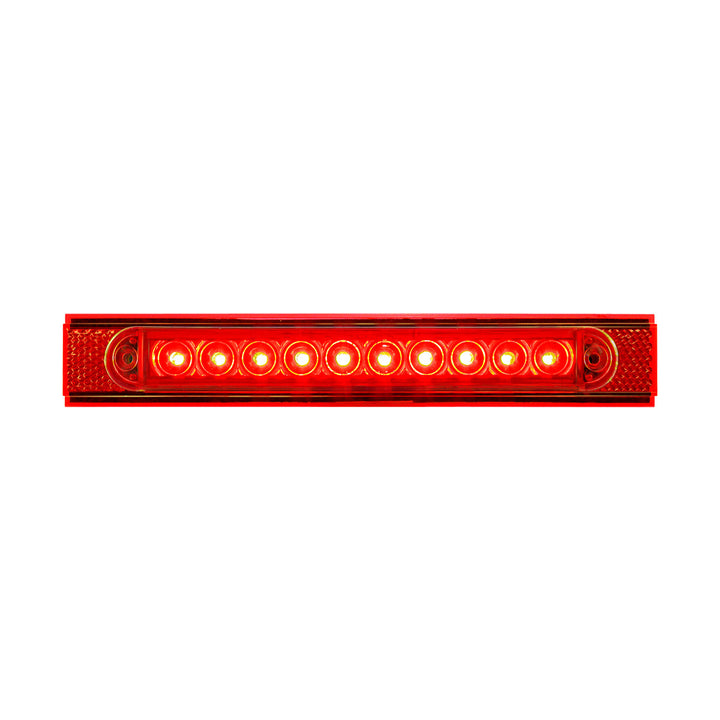 10 LED Conspicuity Reflector Plate Light With Red Reflector - Red LED/Red Lens (Each)
