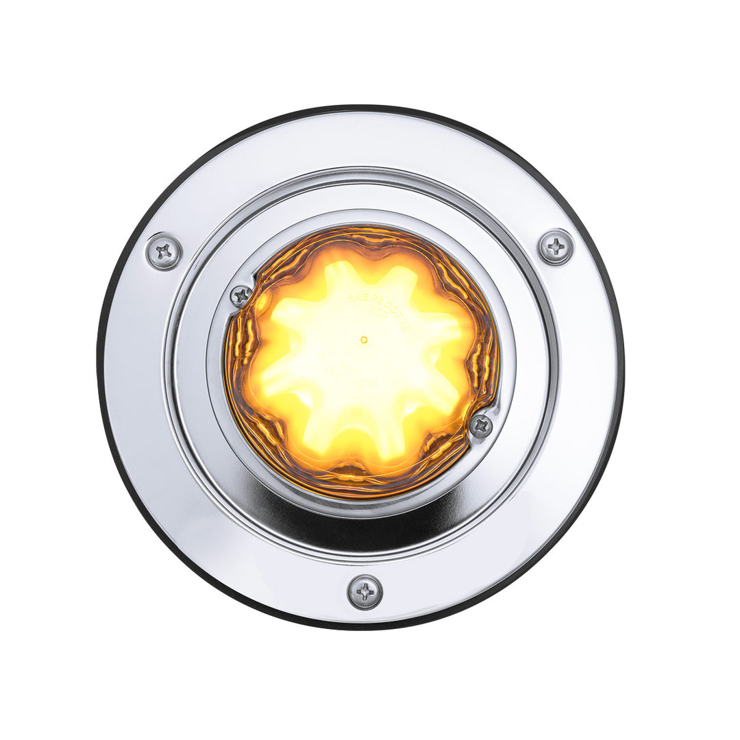 9 LED Dual Function GloLight Watermelon Sleeper Bunk Kit With 304 Stainless Steel Bezel - Amber LED/Clear Lens