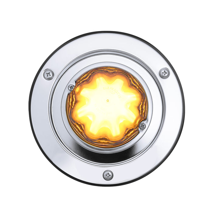 9 LED Dual Function GloLight Watermelon Sleeper Bunk Kit With 304 Stainless Steel Bezel - Amber LED/Clear Lens