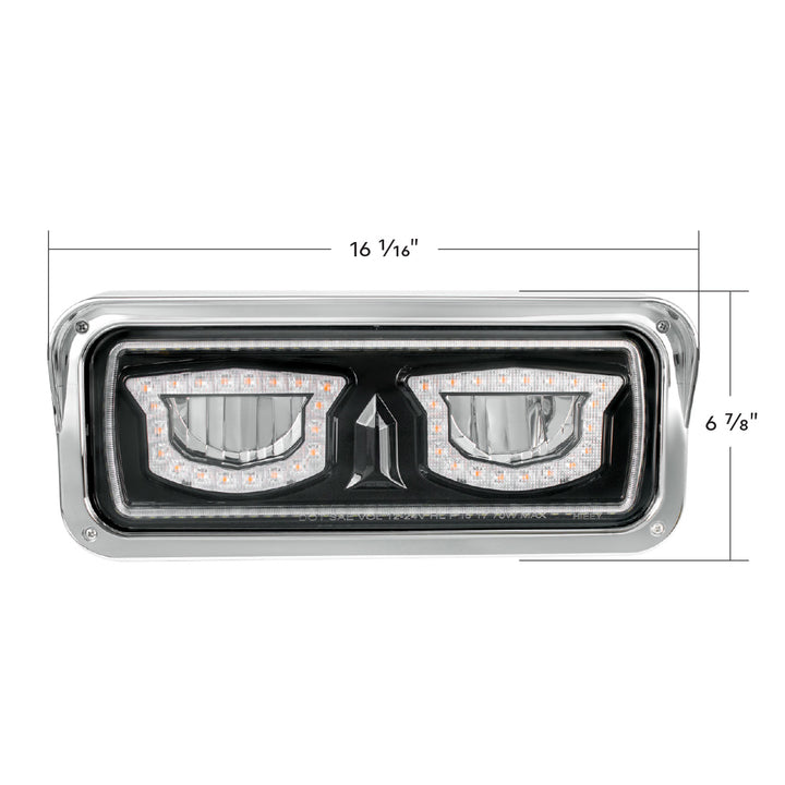 High Power Blackout LED Headlight With Turn Signal And Position Light - Driver