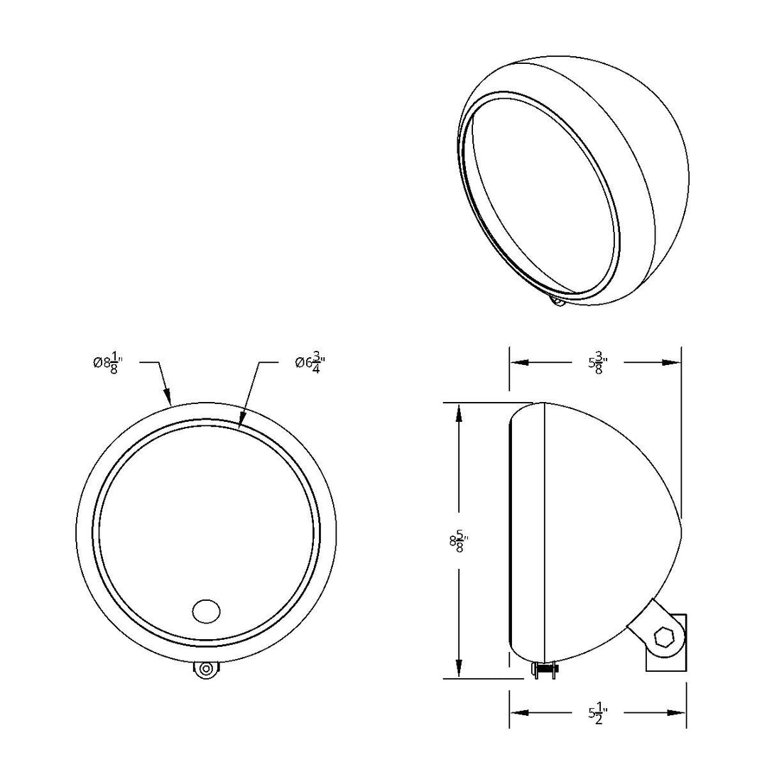 Chrome 7" Motorcycle Headlight Housing