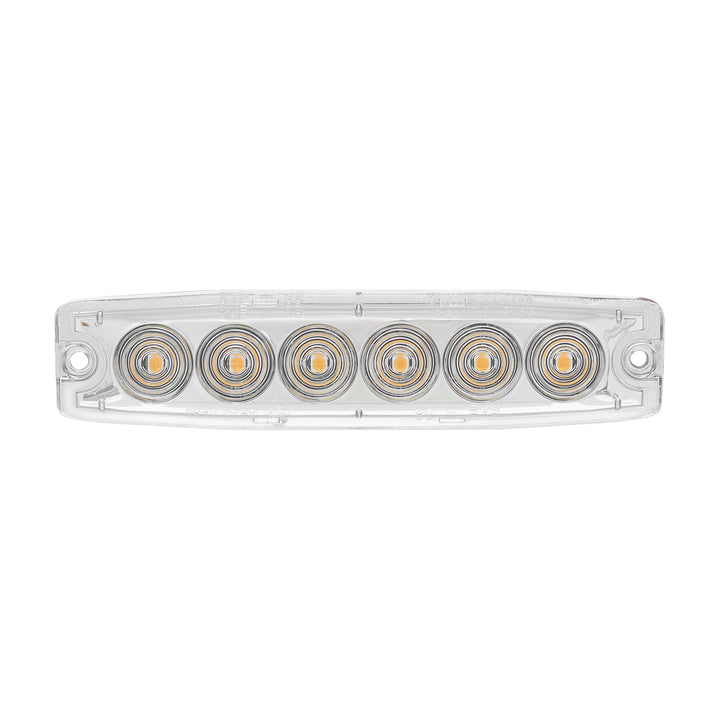 6 High Power LED Super Thin Warning Light - Amber LED/Clear Lens (Bulk)
