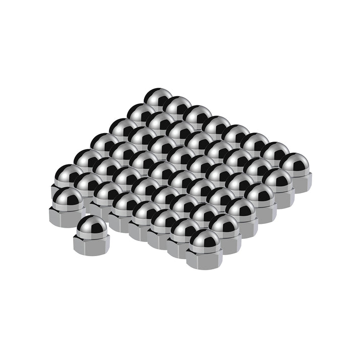1/2" x 11/16" Chrome Die-Cast Acorn Nut Cover (50 pcs/Box)