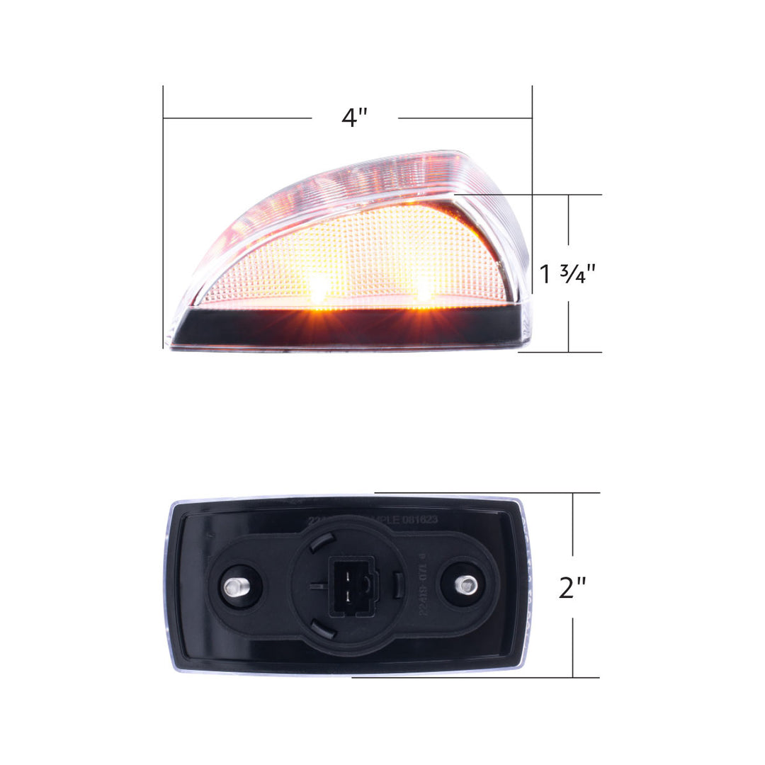 8 LED Cab Light For Freightliner M2 - Amber LED/Clear Lens