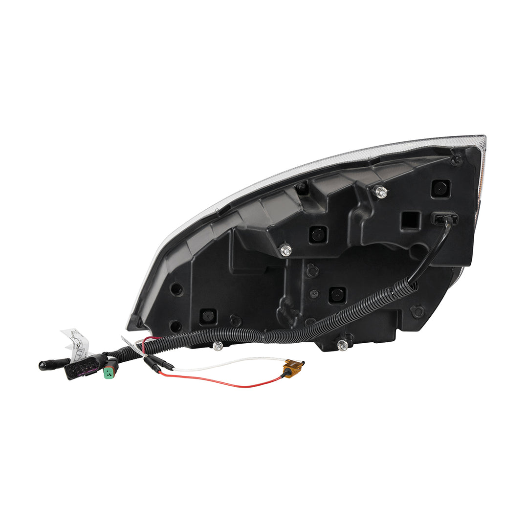 Chrome Quad - LED Headlight With LED DRL &amp; Seq. Signal For 2018-2024 Freightliner Cascadia - Passenger