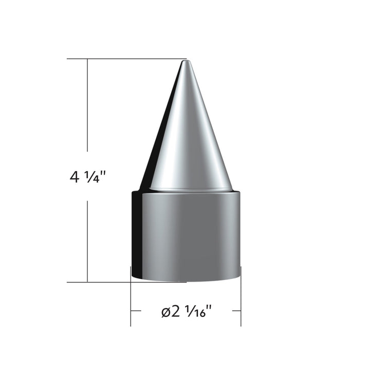 1-1/2" x 4-1/4" Chrome Plastic Stiletto Nut Covers - Push-On (10-Pack)