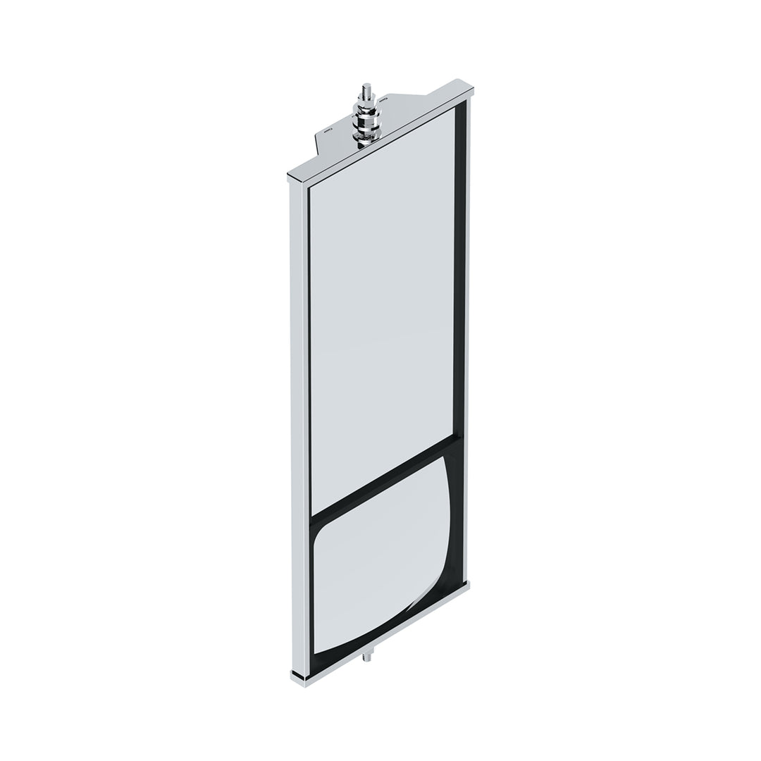 6" x 16" 430 Stainless Steel West Coast Mirror With Convex Lower Mirror - Non Heated