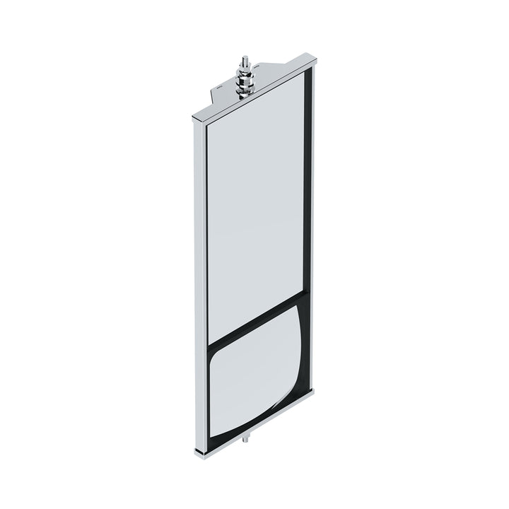 6" x 16" 430 Stainless Steel West Coast Mirror With Convex Lower Mirror - Non Heated