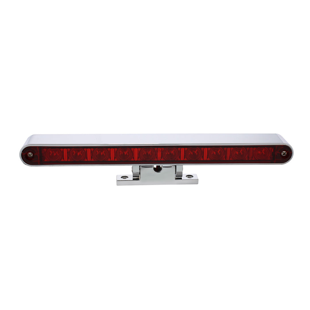 10 LED Dual Function 3rd Brake Light With Chrome Swivel Pedestal Base - Red LED/Red Lens
