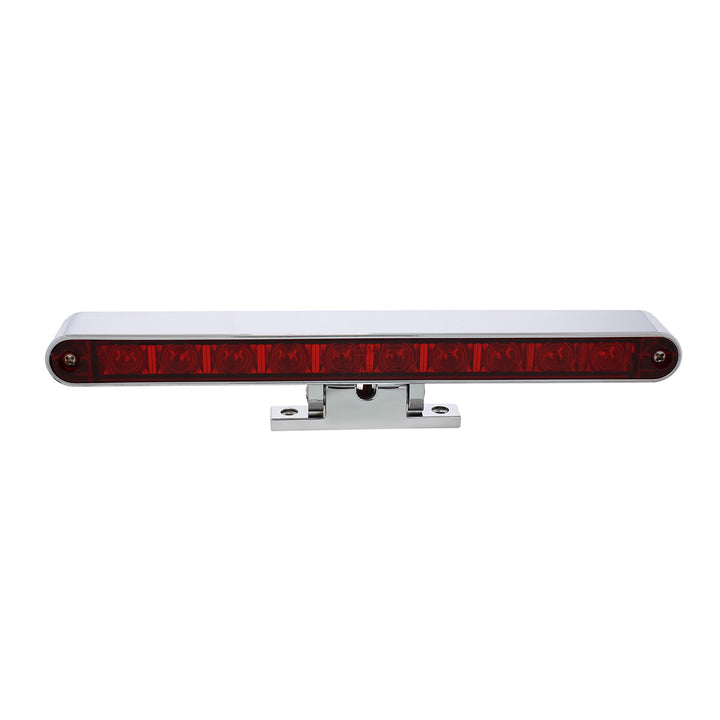 10 LED Dual Function 3rd Brake Light With Chrome Swivel Pedestal Base - Red LED/Red Lens