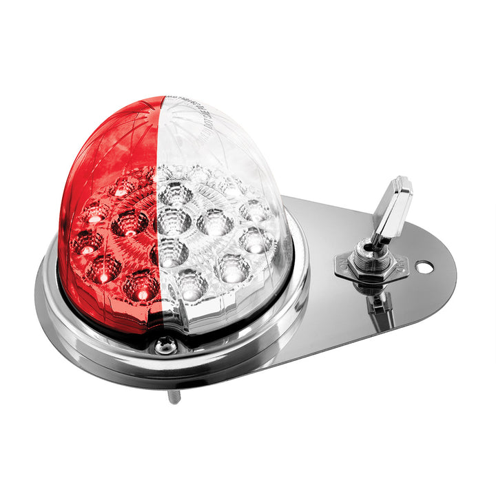 304 Stainless Steel Above Door Dome Light Kit W/ 17 LED Double Fury Watermelon For 1994-2025 KW W900 - Red &amp; White LED